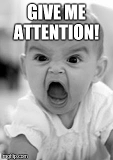 Pay Attention | GIVE ME ATTENTION! | image tagged in pay attention | made w/ Imgflip meme maker
