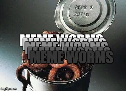 Can of Worms | MEME WORMS MEME WORMS MEME WORMS MEME WORMS MEME WORMS | image tagged in can of worms | made w/ Imgflip meme maker