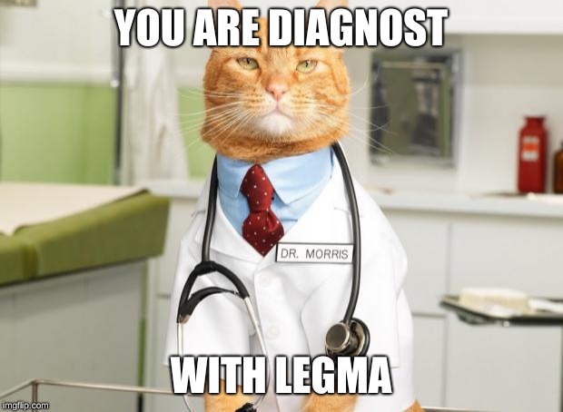 Cat Doctor | YOU ARE DIAGNOST; WITH LEGMA | image tagged in cat doctor | made w/ Imgflip meme maker