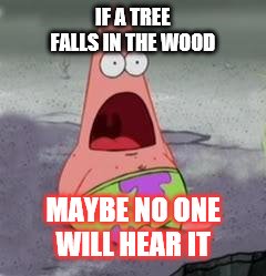 lightbulbasaur | IF A TREE FALLS IN THE WOOD; MAYBE NO ONE WILL HEAR IT | image tagged in spongebob,lightbulb | made w/ Imgflip meme maker