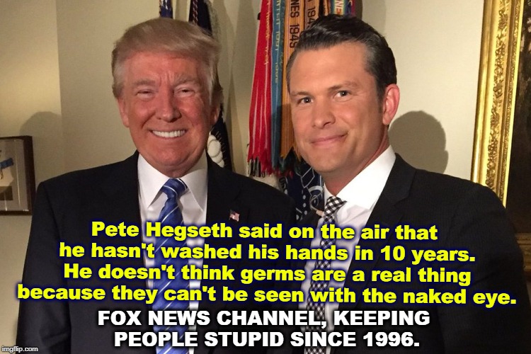 Pete Hegseth said on the air that he hasn't washed his hands in 10 yea...