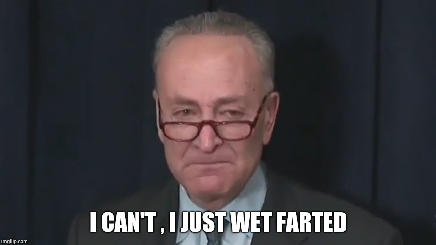 Chuck Schumer Crying | I CAN'T , I JUST WET FARTED | image tagged in chuck schumer crying | made w/ Imgflip meme maker