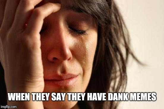 First World Problems | WHEN THEY SAY THEY HAVE DANK MEMES | image tagged in memes,first world problems | made w/ Imgflip meme maker