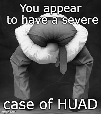 You appear to have a severe; case of HUAD | image tagged in funny,head | made w/ Imgflip meme maker