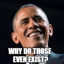 Obama confused | WHY DO THOSE EVEN EXIST? | image tagged in obama confused | made w/ Imgflip meme maker