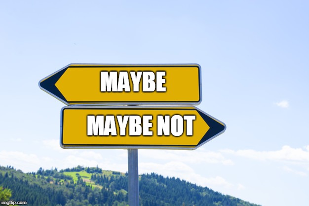 Blank Sign | MAYBE MAYBE NOT | image tagged in blank sign | made w/ Imgflip meme maker