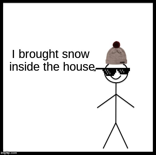 Be Like Bill | I brought snow inside the house | image tagged in memes,be like bill | made w/ Imgflip meme maker