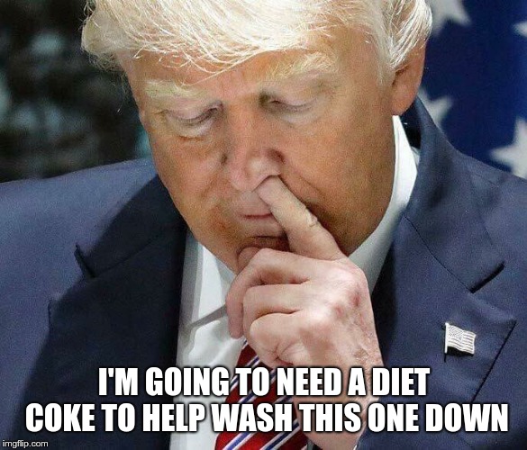 Snack Time | I'M GOING TO NEED A DIET COKE TO HELP WASH THIS ONE DOWN | image tagged in trump | made w/ Imgflip meme maker