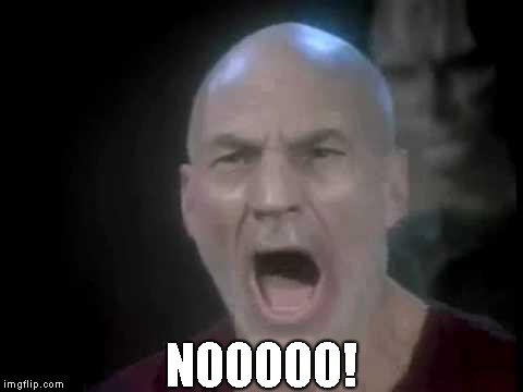 Picard Four Lights | NOOOOO! | image tagged in picard four lights | made w/ Imgflip meme maker