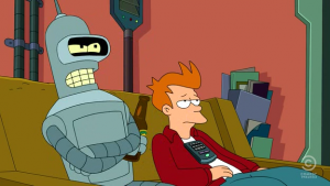 Bender and Fry On Couch Blank Meme Template