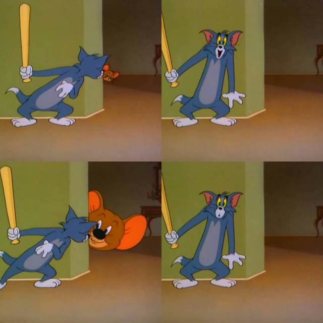 Tom and Jerry surprised Blank Meme Template