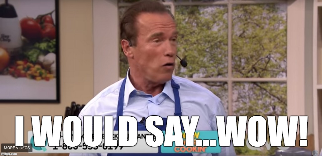 Ahnold would say...wow! | I WOULD SAY...WOW! | image tagged in arnold schwarzenegger,arnold,ahnold,jimmy fallon,wow | made w/ Imgflip meme maker