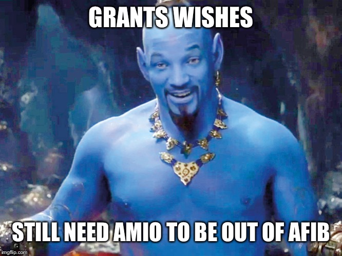 GRANTS WISHES; STILL NEED AMIO TO BE OUT OF AFIB | made w/ Imgflip meme maker