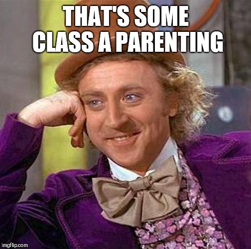 Creepy Condescending Wonka Meme | THAT'S SOME CLASS A PARENTING | image tagged in memes,creepy condescending wonka | made w/ Imgflip meme maker