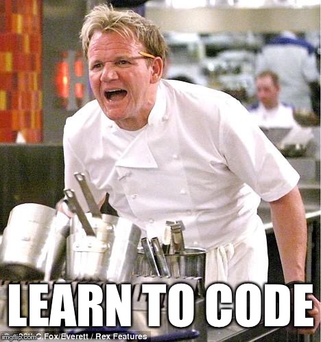 Anyone who drives for a living... | LEARN TO CODE | image tagged in memes,chef gordon ramsay,learn to code | made w/ Imgflip meme maker