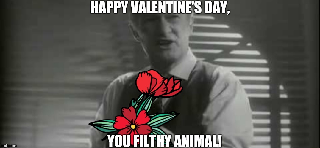 A sincere Valentine's day greeting | HAPPY VALENTINE'S DAY, YOU FILTHY ANIMAL! | image tagged in valentine's day,home alone | made w/ Imgflip meme maker