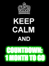 Keep calm blank |  COUNTDOWN: 1 MONTH TO GO | image tagged in keep calm blank | made w/ Imgflip meme maker