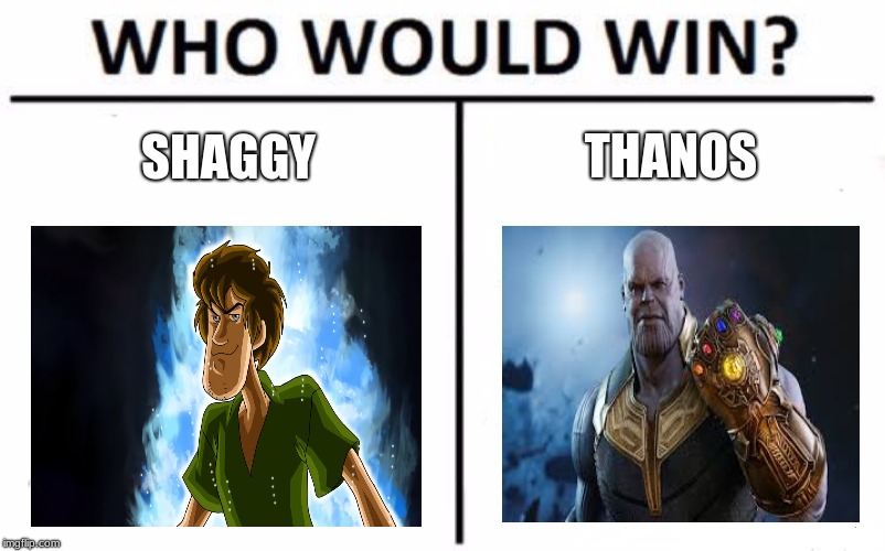 Who Would Win? Meme |  SHAGGY; THANOS | image tagged in memes,who would win | made w/ Imgflip meme maker