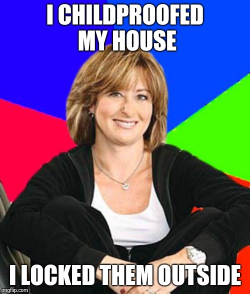 Sheltering Suburban Mom Meme | I CHILDPROOFED MY HOUSE I LOCKED THEM OUTSIDE | image tagged in memes,sheltering suburban mom | made w/ Imgflip meme maker