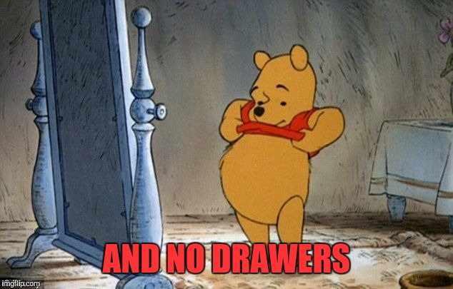 Winnie the Pooh | AND NO DRAWERS | image tagged in winnie the pooh | made w/ Imgflip meme maker