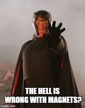 Magneto | THE HELL IS WRONG WITH MAGNETS? | image tagged in magneto | made w/ Imgflip meme maker