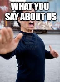 Angry Asian Meme | WHAT YOU SAY ABOUT US | image tagged in memes,angry asian | made w/ Imgflip meme maker