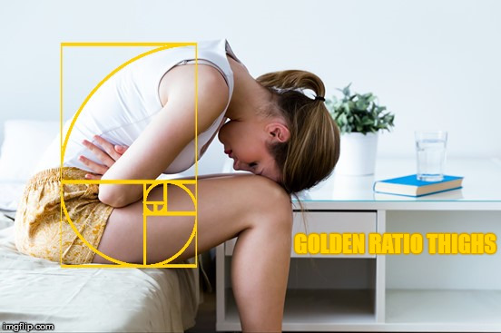 Golden Ratio thighs | GOLDEN RATIO THIGHS | image tagged in the golden ratio,thighs,the human body,fat,muscle,visibility | made w/ Imgflip meme maker