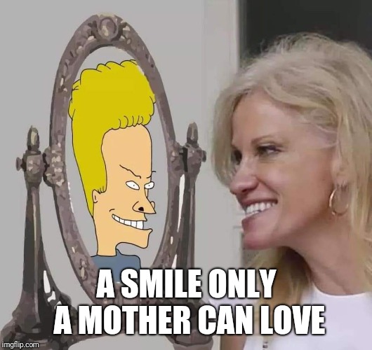 Memes  |  A SMILE ONLY A MOTHER CAN LOVE | image tagged in donald trump,kellyanne conway alternative facts | made w/ Imgflip meme maker