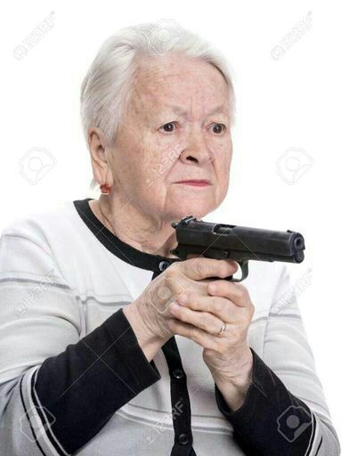 elder woman gun Blank Meme Template