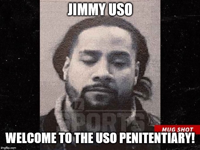 Jimmy Uso in jail | JIMMY USO; WELCOME TO THE USO PENITENTIARY! | image tagged in tmz,jail,wwe | made w/ Imgflip meme maker