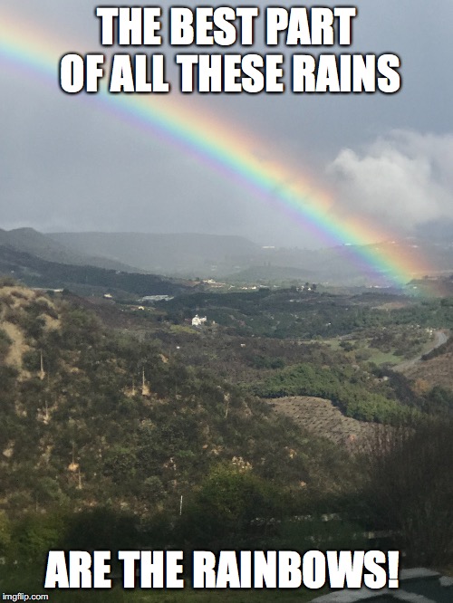 THE BEST PART OF ALL THESE RAINS; ARE THE RAINBOWS! | made w/ Imgflip meme maker