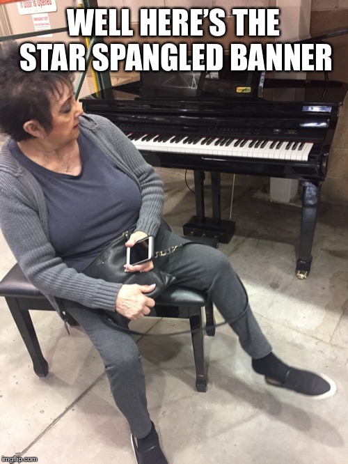 WELL HERE’S THE STAR SPANGLED BANNER | image tagged in lori | made w/ Imgflip meme maker