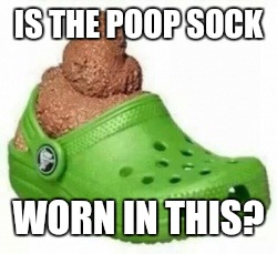 Croc of.... | IS THE POOP SOCK WORN IN THIS? | image tagged in croc of | made w/ Imgflip meme maker