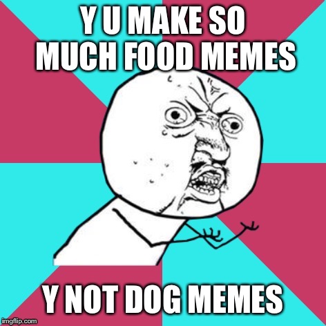 y u no music | Y U MAKE SO MUCH FOOD MEMES Y NOT DOG MEMES | image tagged in y u no music | made w/ Imgflip meme maker