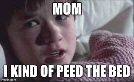 I See Dead People | MOM; I KIND OF PEED THE BED | image tagged in memes,i see dead people | made w/ Imgflip meme maker