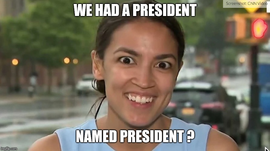 Alexandria Ocasio-Cortez | WE HAD A PRESIDENT NAMED PRESIDENT ? | image tagged in alexandria ocasio-cortez | made w/ Imgflip meme maker