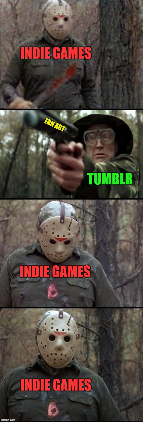 X Vs Y | INDIE GAMES; FAN ART; TUMBLR; INDIE GAMES; INDIE GAMES | image tagged in x vs y | made w/ Imgflip meme maker