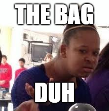 Duh | THE BAG DUH | image tagged in duh | made w/ Imgflip meme maker