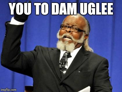 Too Damn High Meme | YOU TO DAM UGLEE | image tagged in memes,too damn high | made w/ Imgflip meme maker