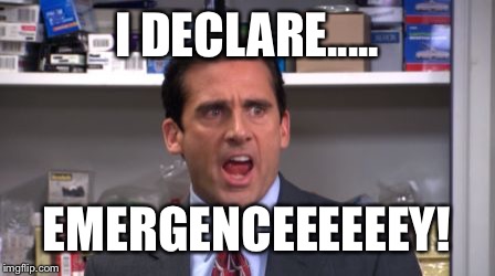 the office bankruptcy | I DECLARE..... EMERGENCEEEEEEY! | image tagged in the office bankruptcy,AdviceAnimals | made w/ Imgflip meme maker