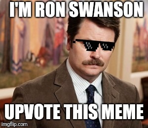 Ron Swanson | I'M RON SWANSON; UPVOTE THIS MEME | image tagged in memes,ron swanson | made w/ Imgflip meme maker