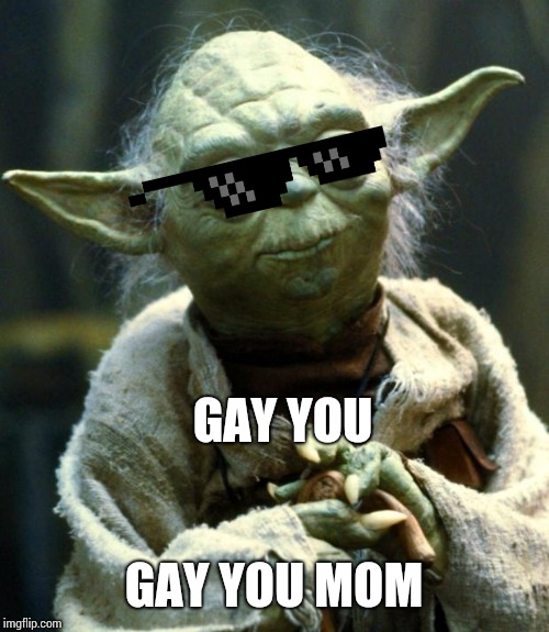 Star Wars Yoda Meme | GAY YOU; GAY YOU MOM | image tagged in memes,star wars yoda | made w/ Imgflip meme maker