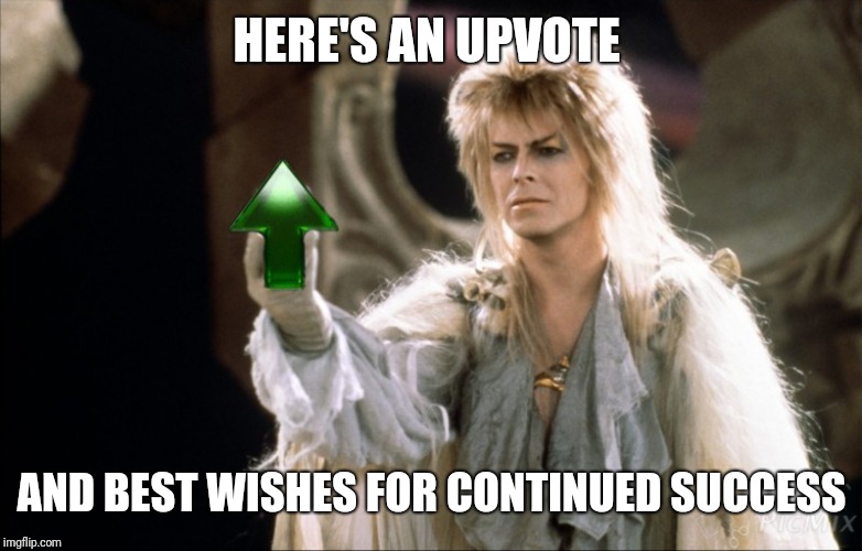 HERE'S AN UPVOTE AND BEST WISHES FOR CONTINUED SUCCESS | made w/ Imgflip meme maker