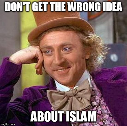 http://www.loonwatch.com/2012/09/30/eight-examples-of-the-uncivilized-savages-pamela-geller-is-talking-about/ | DON'T GET THE WRONG IDEA; ABOUT ISLAM | image tagged in memes,creepy condescending wonka,islam,muslim,muslims,idea | made w/ Imgflip meme maker