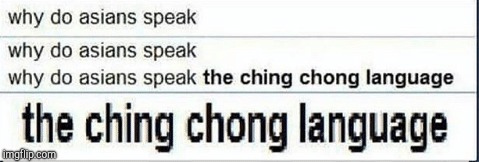 image tagged in ching chong language,racist,this is why people hate americans,this is why americans hate americans | made w/ Imgflip meme maker