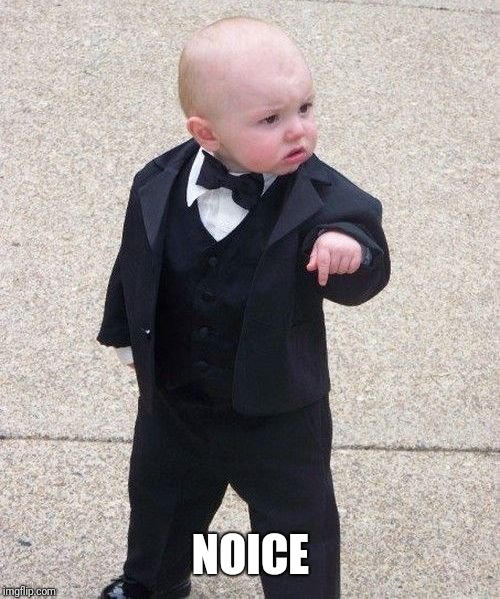 Baby Godfather Meme | NOICE | image tagged in memes,baby godfather | made w/ Imgflip meme maker