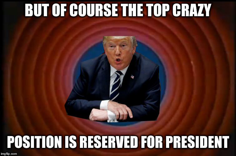 BUT OF COURSE THE TOP CRAZY POSITION IS RESERVED FOR PRESIDENT | made w/ Imgflip meme maker