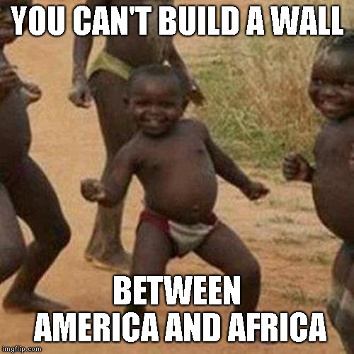Dancing in a 'Shithole' Country | YOU CAN'T BUILD A WALL; BETWEEN AMERICA AND AFRICA | image tagged in african kids dancing,africa | made w/ Imgflip meme maker