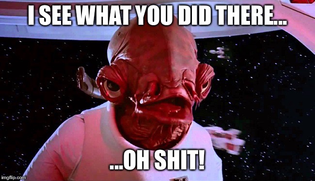 Partasti! | I SEE WHAT YOU DID THERE... ...OH SHIT! | image tagged in it's a trap | made w/ Imgflip meme maker