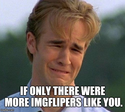 1990s First World Problems Meme | IF ONLY THERE WERE MORE IMGFLIPERS LIKE YOU. | image tagged in memes,1990s first world problems | made w/ Imgflip meme maker